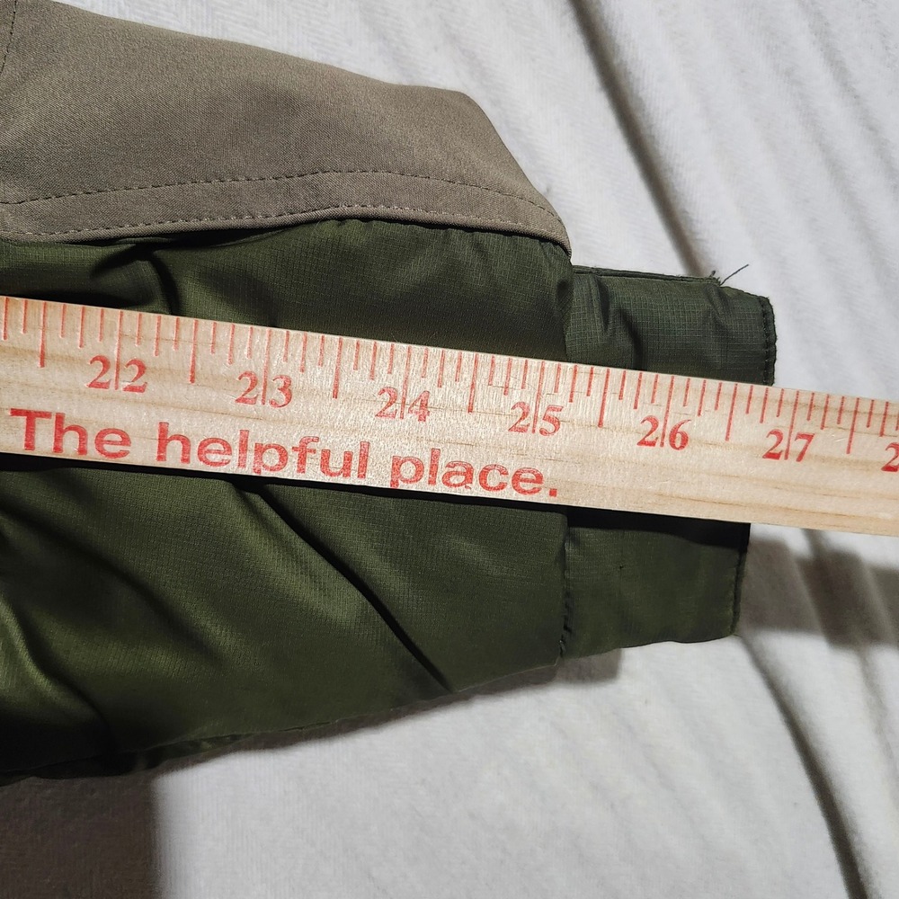 Cabelas Mens 2XL Tall 650 Down Puffer Jacket Olive Green Reinforced Elbows Tall - Picture 12 of 14